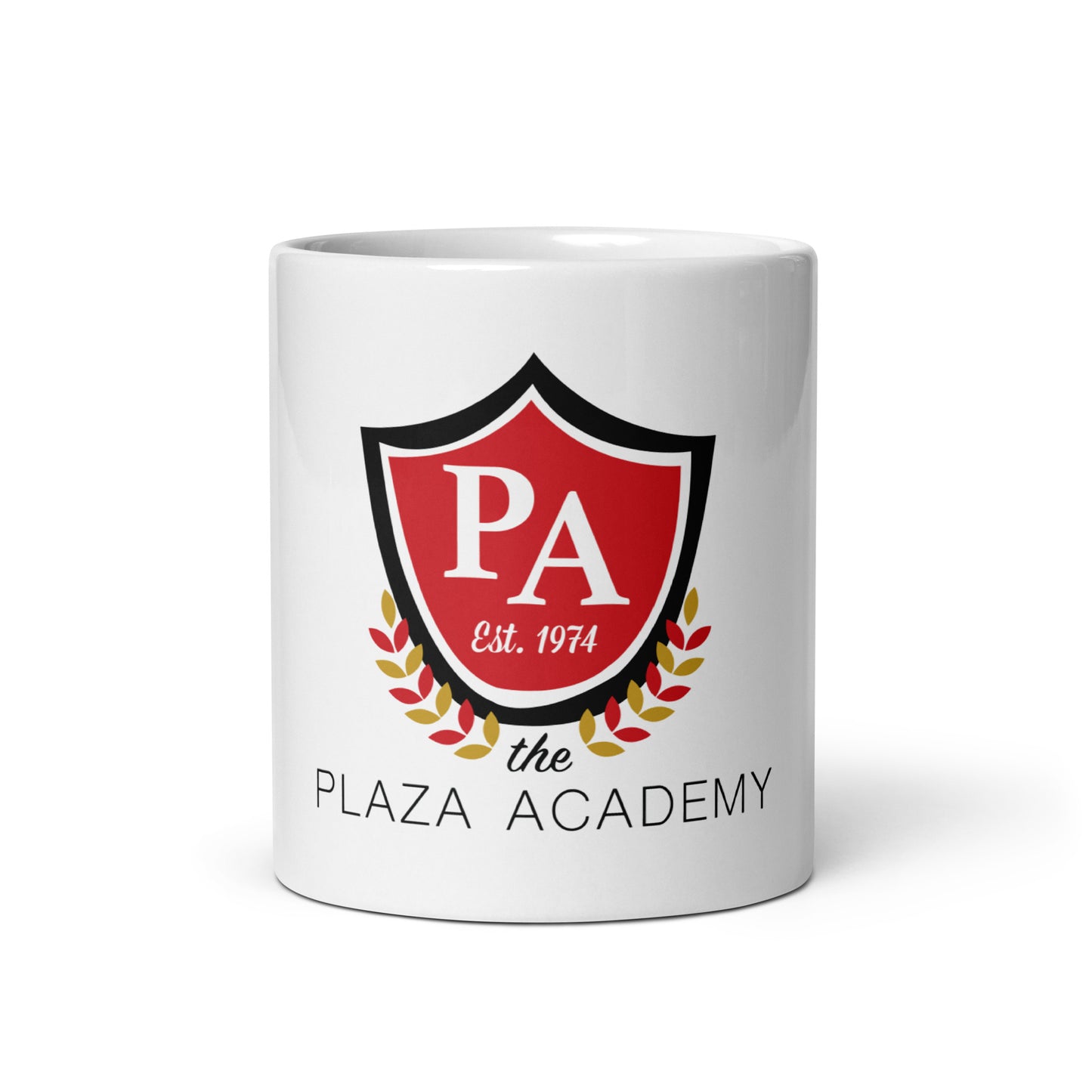 Plaza Academy White glossy mug