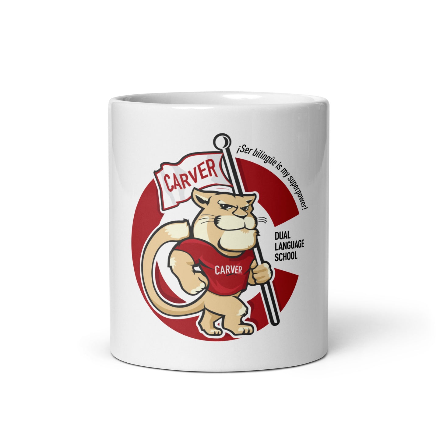 Carver Dual Language White glossy mug