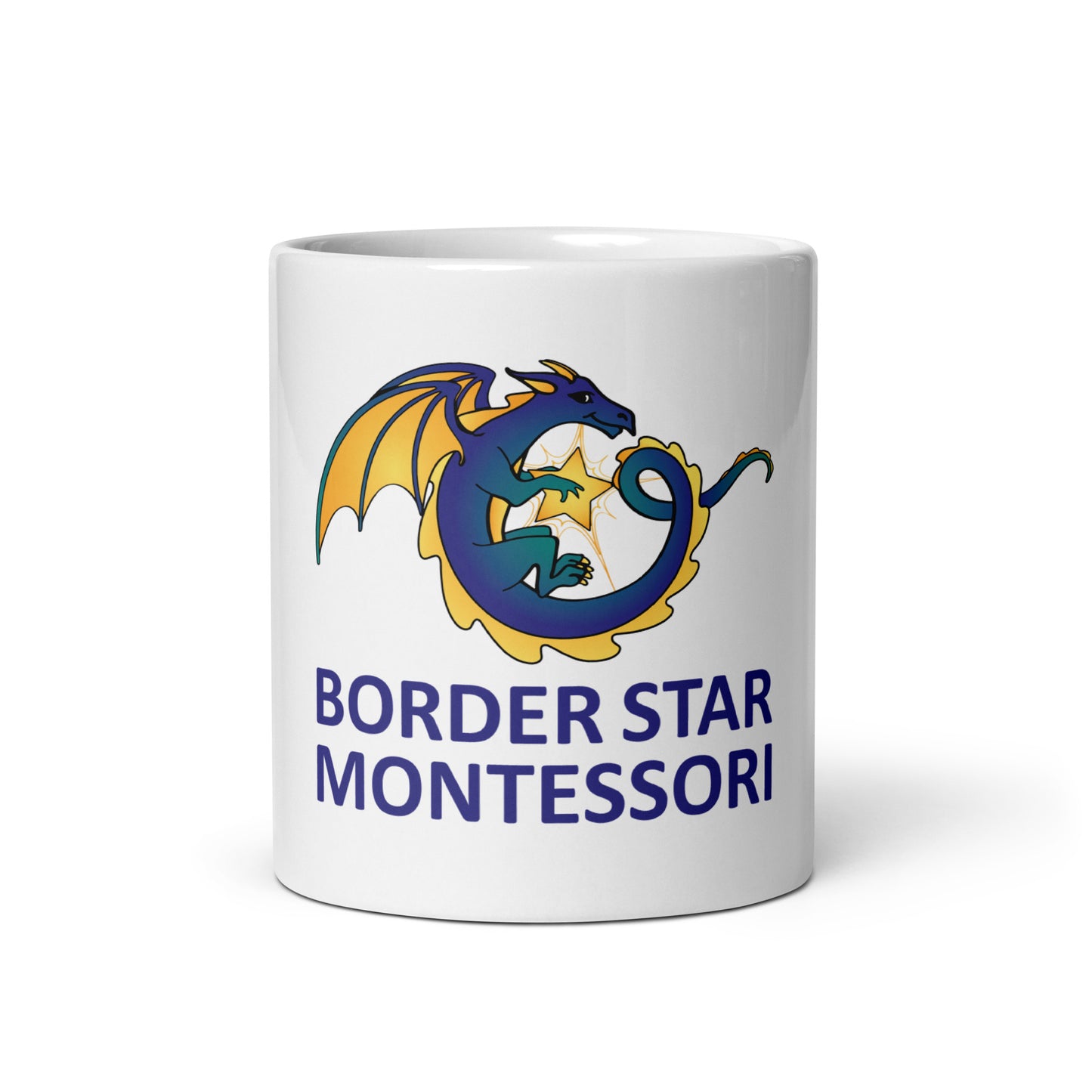 Border Star White Glossy Mug