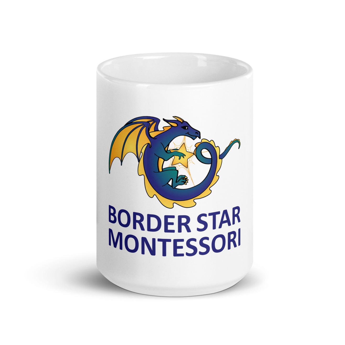 Border Star White Glossy Mug